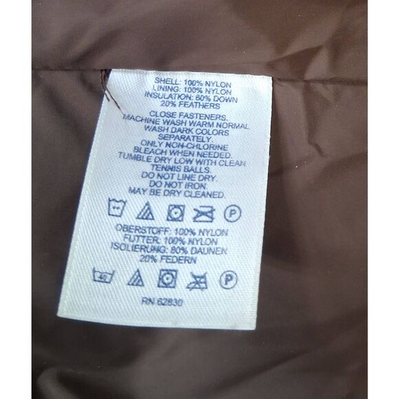 Lands end womens xl puffer down feather coat dark brown winter jacket chocolate - Picture 10 of 11